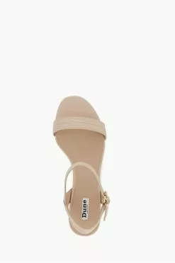 Dune London Pink Loyalty Stacked Low Block Sandals -Style Sole Zone 593405s4