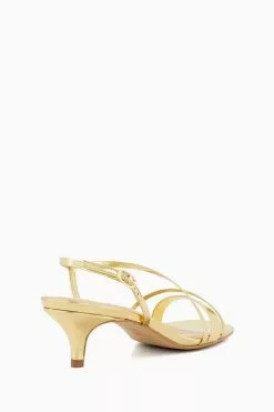 Dune London Gold Madely Asymmetric Strappy Sandals -Style Sole Zone 612005s3