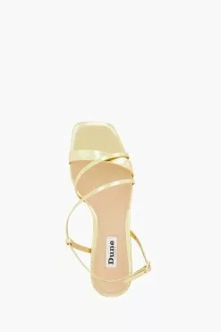 Dune London Gold Madely Asymmetric Strappy Sandals -Style Sole Zone 612005s4