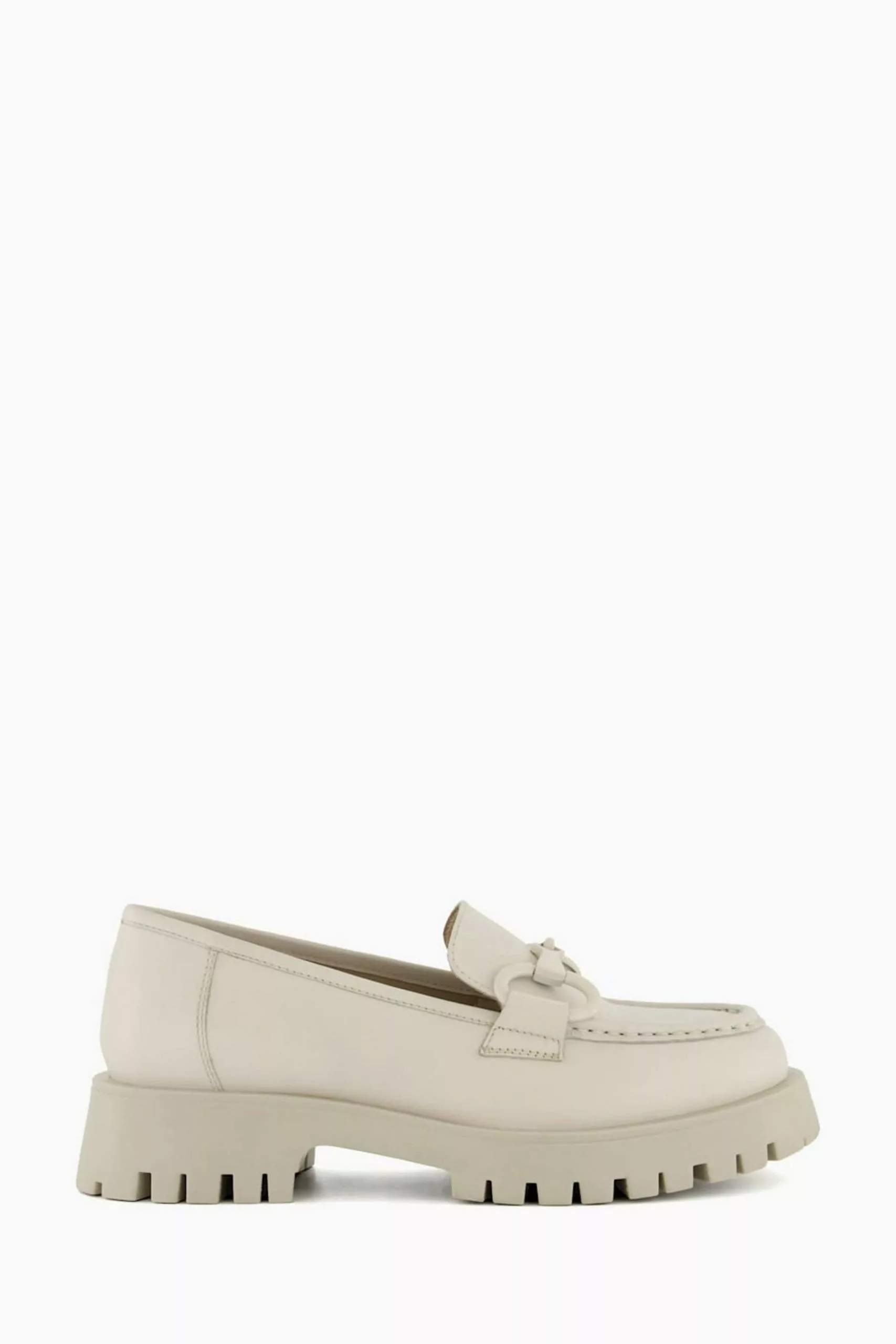 Dune London White Gazed Cleated Flare Heel Loafers 4 Dune London White Gazed Cleated Flare Heel Loafers - Image 2