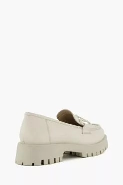 Dune London White Gazed Cleated Flare Heel Loafers 8 Dune London White Gazed Cleated Flare Heel Loafers -Style Sole Zone 642553s3