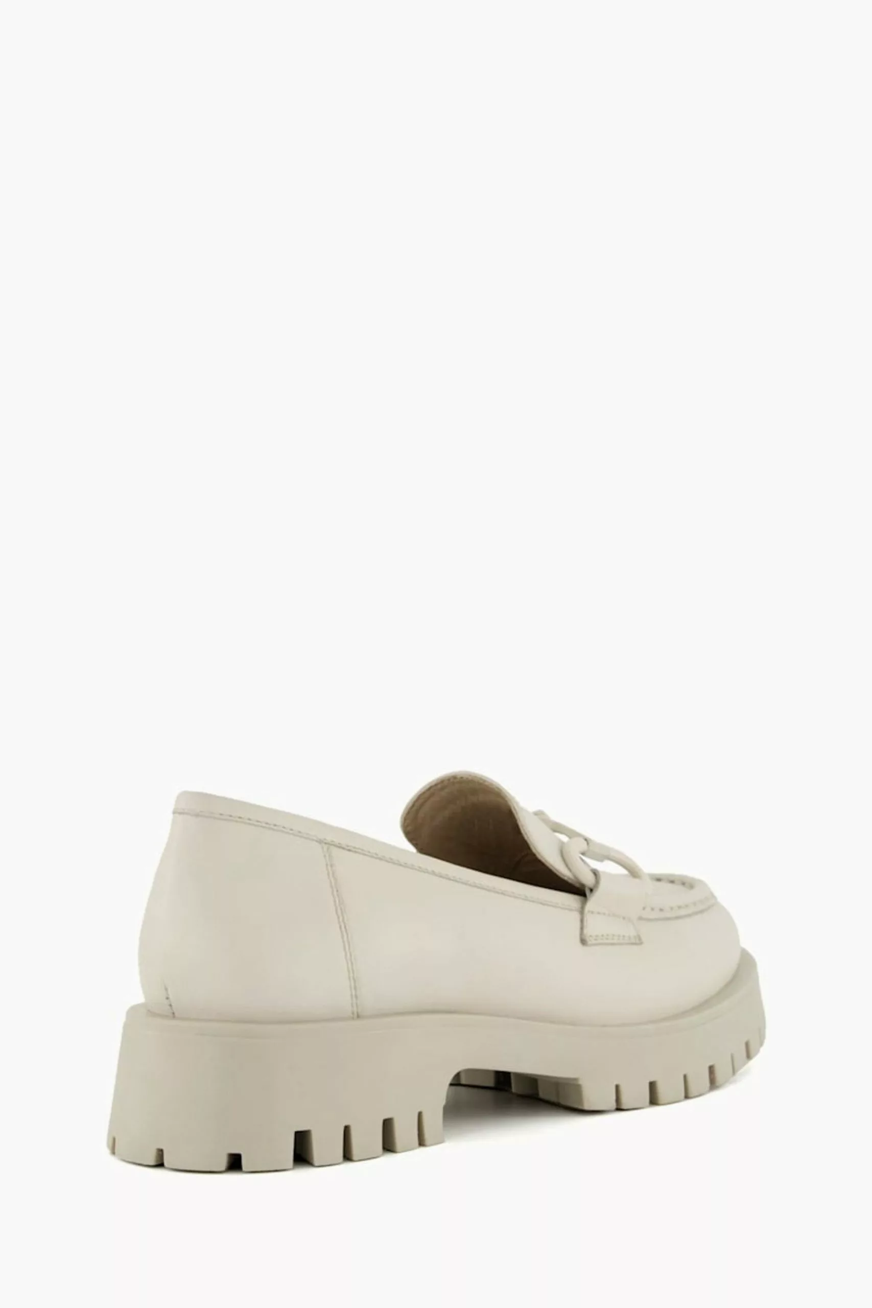 Dune London White Gazed Cleated Flare Heel Loafers 5 Dune London White Gazed Cleated Flare Heel Loafers - Image 3