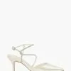 Dune London Cream Clarrise Diamante Strap Open Courts -Style Sole Zone 672173s