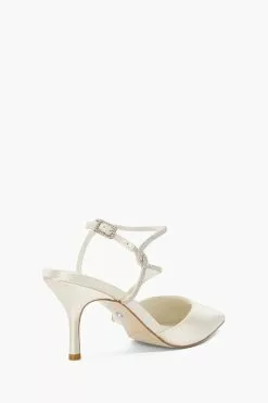 Dune London Cream Clarrise Diamante Strap Open Courts -Style Sole Zone 672173s3