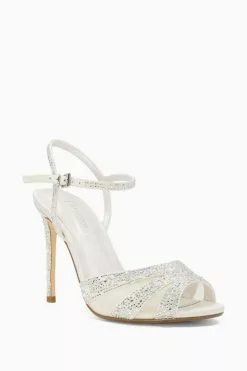 Dune London Cream Masque Pearl And Crystal Sandals -Style Sole Zone 676785s2