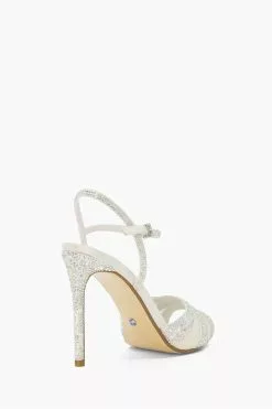 Dune London Cream Masque Pearl And Crystal Sandals -Style Sole Zone 676785s3