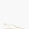 Dune London Lotty White Chain T Bar Flat Sandals -Style Sole Zone 679629s