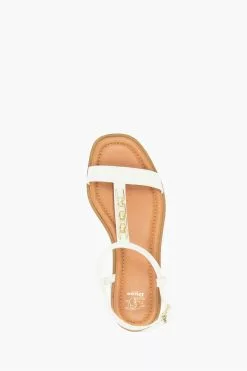 Dune London Lotty White Chain T Bar Flat Sandals 9 Dune London Lotty White Chain T Bar Flat Sandals -Style Sole Zone 679629s4