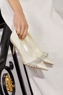 Dune London Cream Beauties Crystal Knot Courts -Style Sole Zone 684126s6