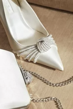 Dune London Cream Beauties Crystal Knot Courts -Style Sole Zone 684126s7