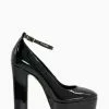 Dune London Artist Black Platform Court Shoes -Style Sole Zone 695099s