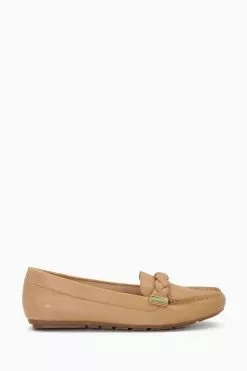Dune London Geanna Plait Detail Brown Moccasins