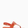 Dune London Orange Lexley Toe Post Snaffle Sandals