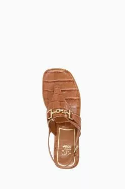 Dune London Lexley Toe Post Brown Snaffle Sandals -Style Sole Zone 763980s4