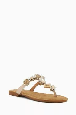 Dune London Louise Jewel Toe Post Sandals -Style Sole Zone 786908s3