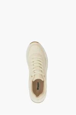 Dune London Cream Emelias Raffia Runner Trainers -Style Sole Zone 789255s4