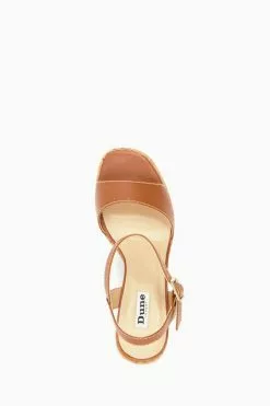Dune London Jodi Platform Block Heel Brown Sandals -Style Sole Zone 789964s4