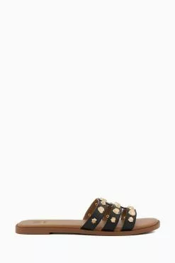Dune London Little Studded Black Mule Sandals