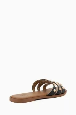 Dune London Little Studded Black Mule Sandals -Style Sole Zone 798887s3