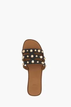Dune London Little Studded Black Mule Sandals -Style Sole Zone 798887s4
