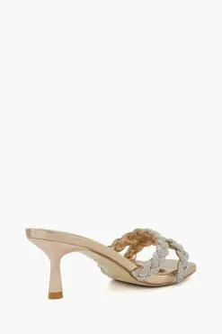 Dune London Natural Metallic Double Diamante Plait Heels 21 Dune London Natural Metallic Double Diamante Plait Heels -Style Sole Zone 815854s10