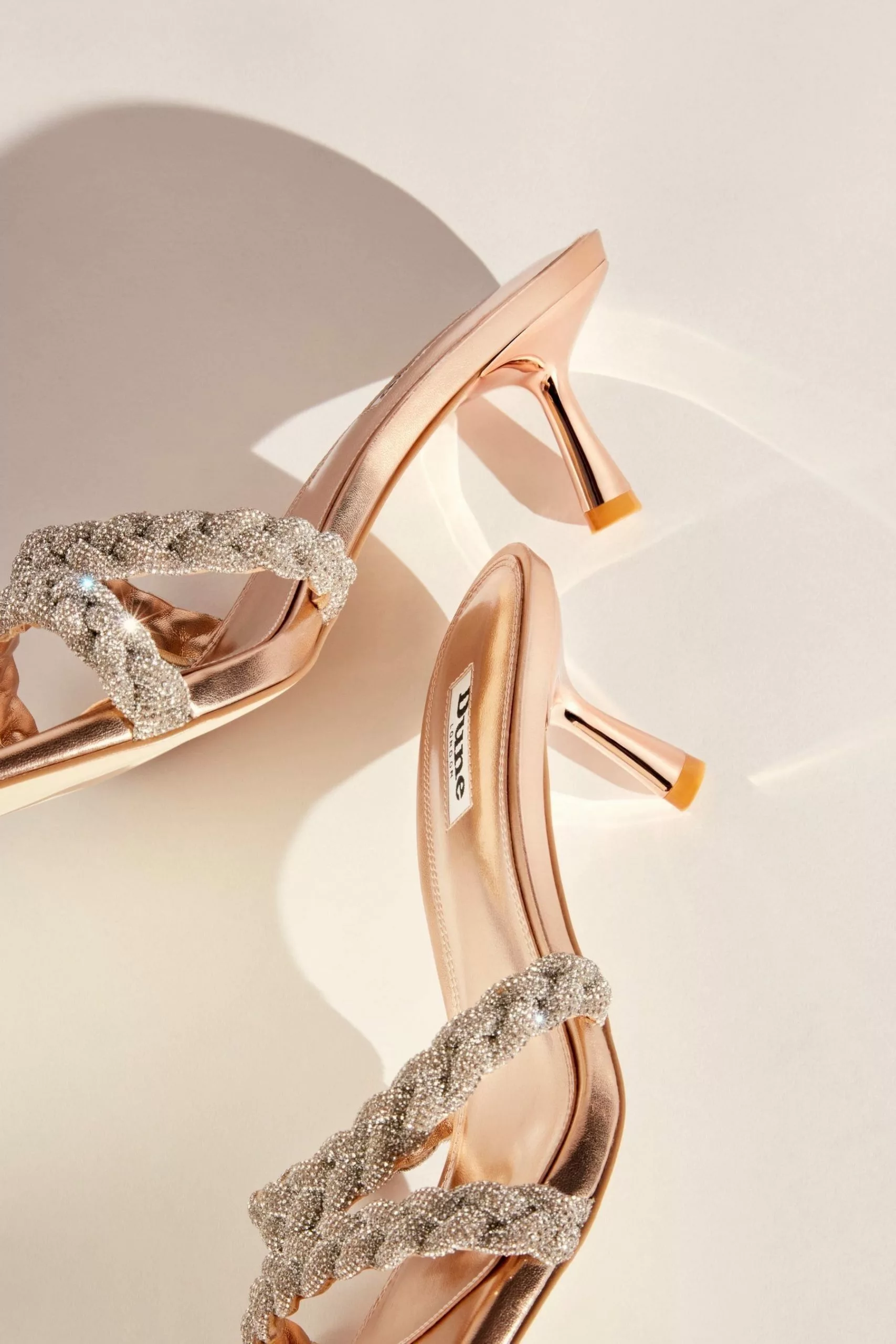 Dune London Natural Metallic Double Diamante Plait Heels 9 Dune London Natural Metallic Double Diamante Plait Heels - Image 7