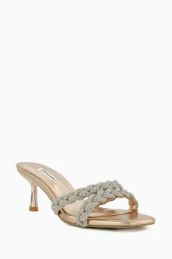 Dune London Natural Metallic Double Diamante Plait Heels 20 Dune London Natural Metallic Double Diamante Plait Heels -Style Sole Zone 815854s9