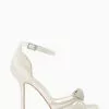 Dune London Cream Morella Crystal Knot Sandals