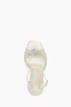 Dune London Cream Morella Crystal Knot Sandals -Style Sole Zone 848333s4