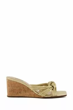 Dune London Gold Kope Knot Slim Wedges