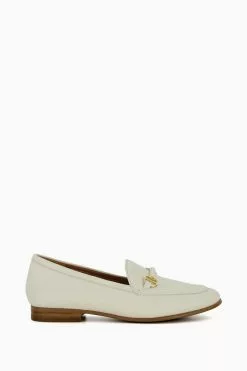 Dune London White Grandeur Snaffle Slim Sole Loafers
