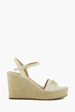 Dune London Cream Kai Snaffle Wedges