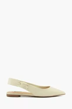 Dune London Cream Heighten Twist Knot Slingback Sandals