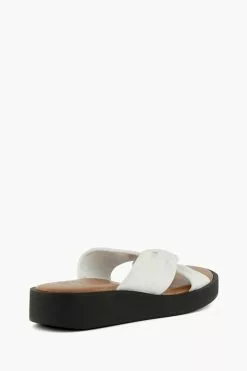 Dune London Lizo Knot Flatform White Slides -Style Sole Zone 982017s3