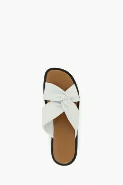Dune London Lizo Knot Flatform White Slides -Style Sole Zone 982017s4