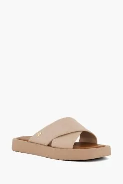 Dune London Liquor Cross Strap Flat Nude Sandals -Style Sole Zone 983156s3