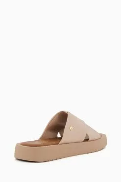 Dune London Liquor Cross Strap Flat Nude Sandals -Style Sole Zone 983156s4