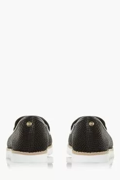 Dune London Galleon Printed Black Sport Loafers -Style Sole Zone A02955s3