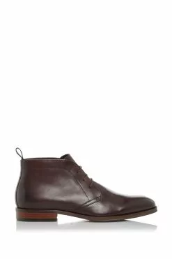 Dune London Brown Marvinn Smart Chukka Lace-Up Boots