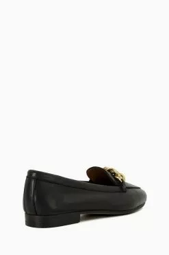 Dune London Wide Fit Goldsmith Black Loafers -Style Sole Zone A81034s3