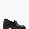 Dune London Grounded Block Heel Penny Black Loafers 2 Dune London Grounded Block Heel Penny Black Loafers -Style Sole Zone C19099s