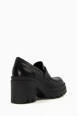 Dune London Grounded Block Heel Penny Black Loafers 10 Dune London Grounded Block Heel Penny Black Loafers -Style Sole Zone C19099s3