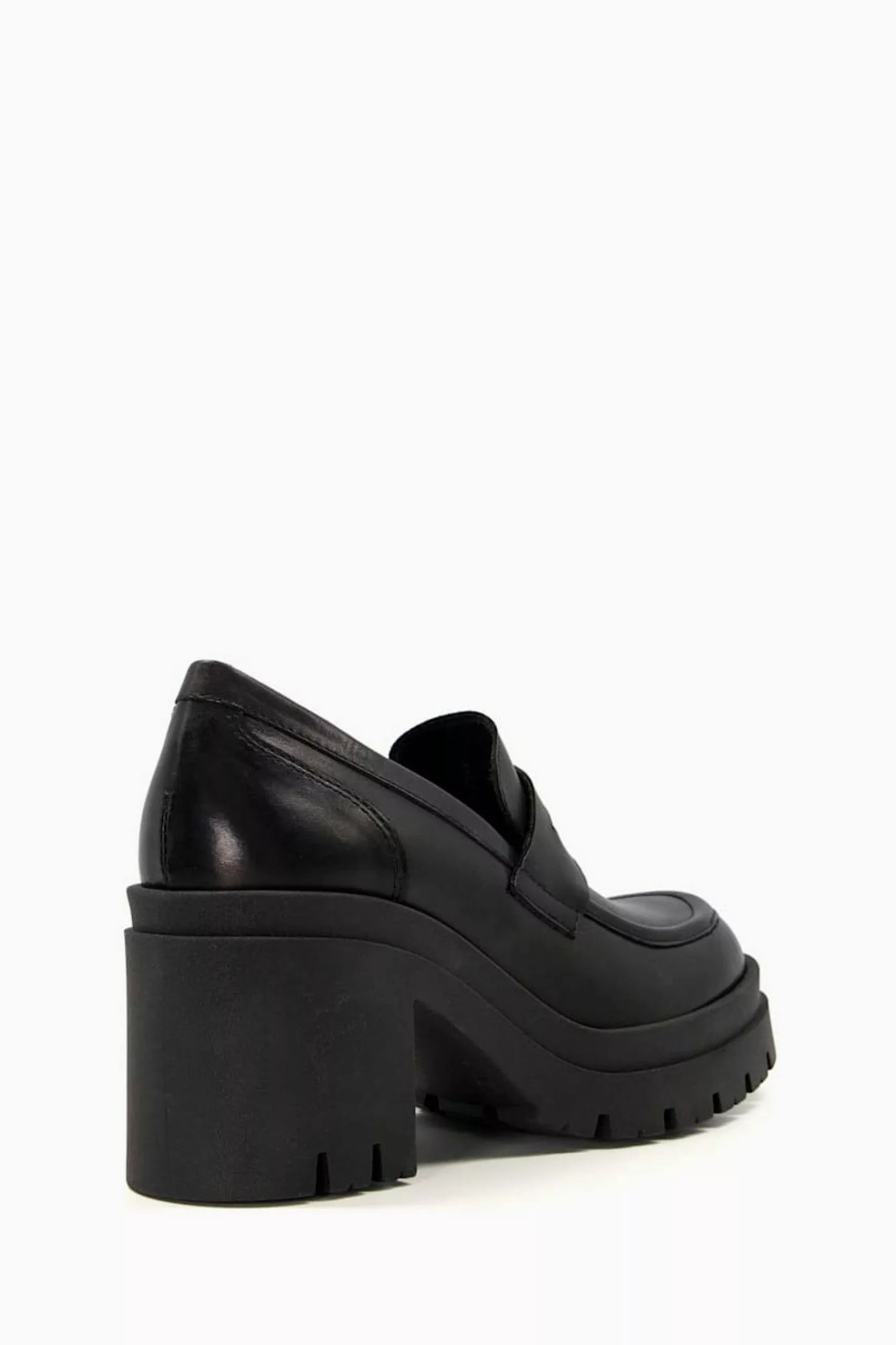 Dune London Grounded Block Heel Penny Black Loafers 5 Dune London Grounded Block Heel Penny Black Loafers - Image 3