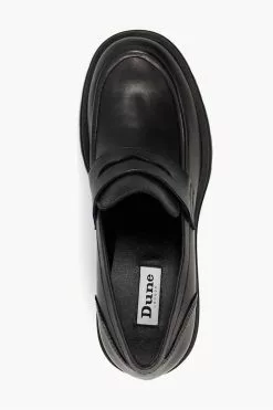 Dune London Grounded Block Heel Penny Black Loafers 11 Dune London Grounded Block Heel Penny Black Loafers -Style Sole Zone C19099s4