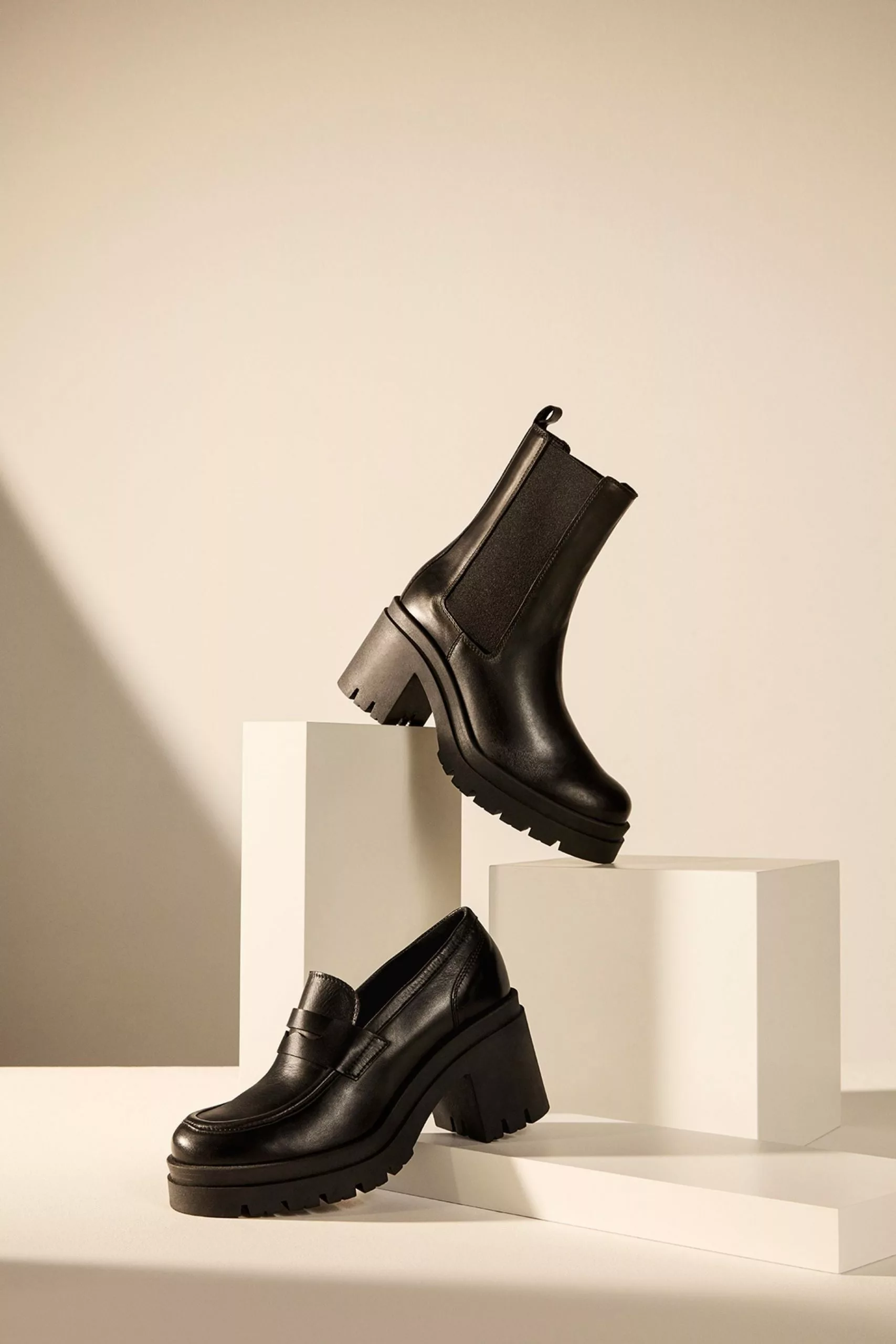 Dune London Grounded Block Heel Penny Black Loafers 7 Dune London Grounded Block Heel Penny Black Loafers - Image 5