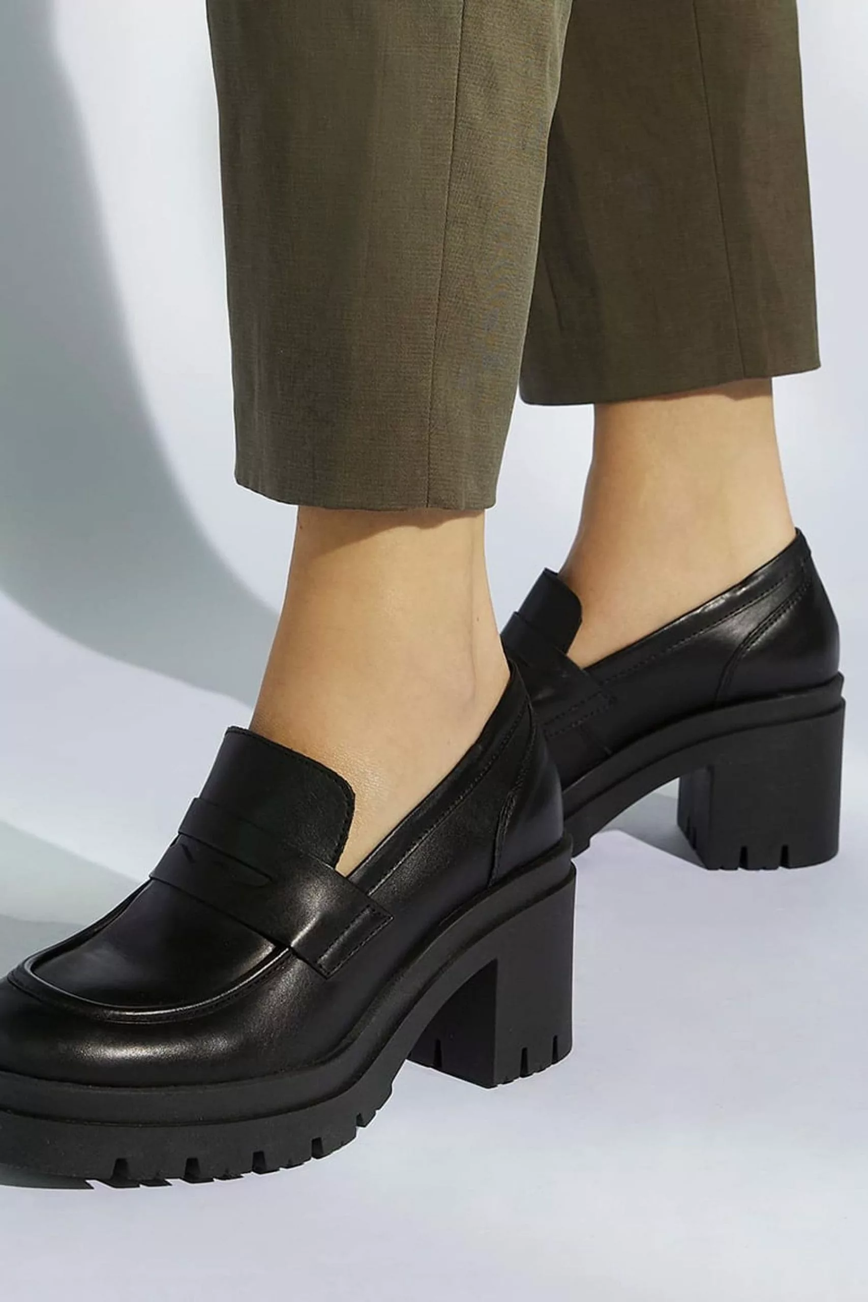 Dune London Grounded Block Heel Penny Black Loafers 8 Dune London Grounded Block Heel Penny Black Loafers - Image 6