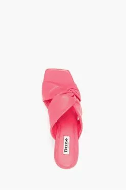 Dune London Pink Magnet Twist Knot Mules -Style Sole Zone C24571s4