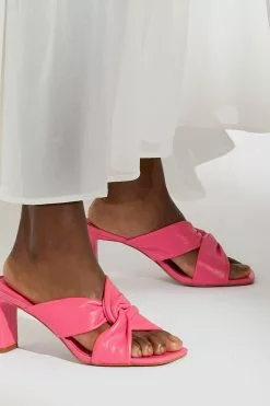 Dune London Pink Magnet Twist Knot Mules -Style Sole Zone C24571s5