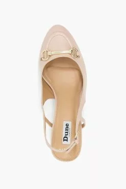 Dune London Wide Fit Nude Cassie Snaffle Open Court Shoes -Style Sole Zone C41976s4