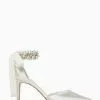 Dune London Natural Clarette Embellished Ankle Strap Wedding Shoes -Style Sole Zone C47848s